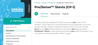 imbibe presense stevia