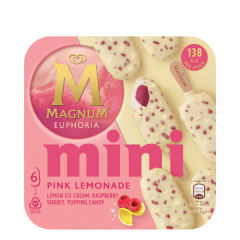 box of magnum euphoria mini pink lemonade bars