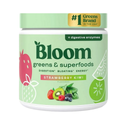 bloom greens & superfoods strawberry kiwi supplement powder
